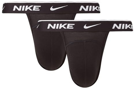 Nike Underwear Homme Essential Jock Strap Lot de 3 - Soutien Optimal, Respirant, Performance Sportive, Black/Black/Black, L