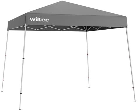 Wiltec Tonnelle de Jardin Pliante étanche – 2,5 x 2,5 x 2,7 m – Couleur Grise – avec Fermeture Centrale et Cadre Robuste – Tente Pavillon Gazebo de Fête Festivités Camping Réception