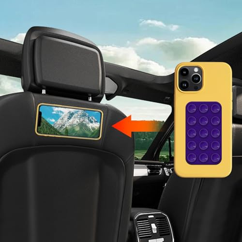 deemars Silikon-Saugnapf-Telefonhalterung Klebehalterung, Doppelseitige Saugnapf-Telefonhalterung, Anti-Rutsch Hands-Free Phone Sticky Holder Universal für Autos Windowns Sitze (Lila)