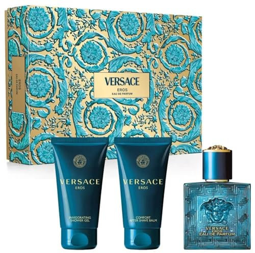 Versace Eros Eau De Parfum 50ml & Shower Gel 50ml & After Shave Balm