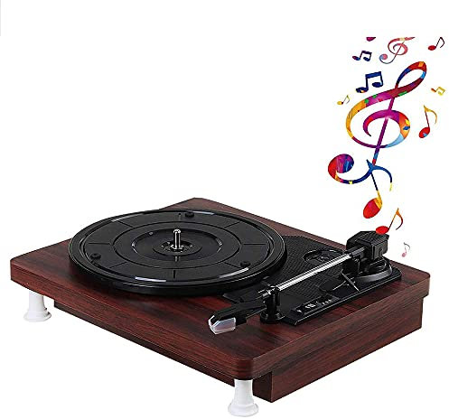 JFNHUTL Giradischi Stereo retrò in Vinile a Tre velocità, fonografo PH 2.0 Stereo 33, 45 e 78 Giri al Minuto, grammofono