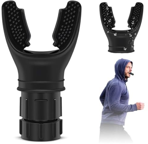 IKOPFLN Schwarz lungentrainer atemtrainer Breathing Trainer für die Lunge Leichtes Trainingsgerät Mit Elnstellbaren Widerständen Zur Verbesserung Mit Ersatzkopf