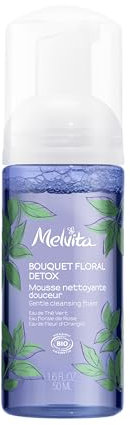 Melvita - Mousse Nettoyante Visage Douce - Bouquet Floral - Équilibre Peau Sensible, Thé Vert & Fleur d'Oranger - 50 ml