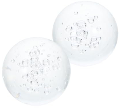 KONTONTY 2pièces Boules De Verre Décoratives Transparentes pour Centre De Table Bureau Intérieur Extérieur Décoration Maison Sphères