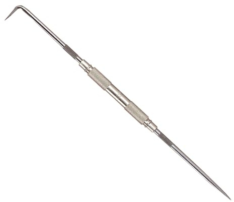 Starrett Improved Scriber with Knurled Grip and Finely Tapereds - Steel, 9 Length, 1 Straight and 1 Short Bents - 67B
