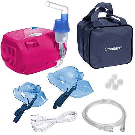 Omnibus BR-CN116B - Nuevo inhalador compresor Nebulizador Inhalador compacto para nebulizador inhaladores bebe electrico, Rosa