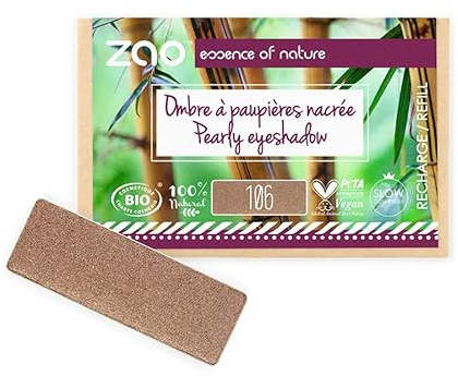 ZAO essence of nature - Recharge Ombre à paupières rectangle Nacrée 106 Bronze - 1,3 gr