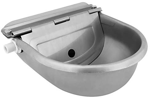 Ejoyous Automatic Waterer Bowl with Adjustable Float Ball Valve, 4L Stainless Steel Animal Water Trough for Horse Cattle Goat Sheep Pig Dog Livestock Animals