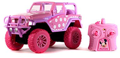 Jada Toys Disney Junior 1:16 Minnie Jeep Wrangler RC Remote Control Truck, 2.4 GHz Pink, Toys for Kids and Adults