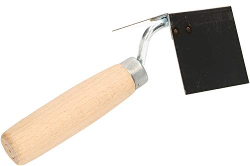 KOTARBAU® Paleta de albañilería 70x60mm, para Esquinas Interiores, rincones, Acero Inoxidable, Mango ergonómico de Madera, Espátula de Yeso para Trabajos de albañilería y alicatado, Paleta de albañil