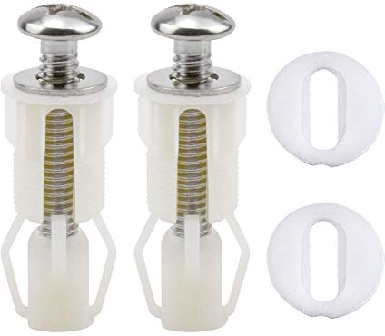 Bisagras Tapa WC,2 PCS Asientos WC Bisagra Accesorios Tornillos para Inodoro Goma Universales Fijación Bisagra Asiento Tornillos para Tapa de Inodoro Blanco