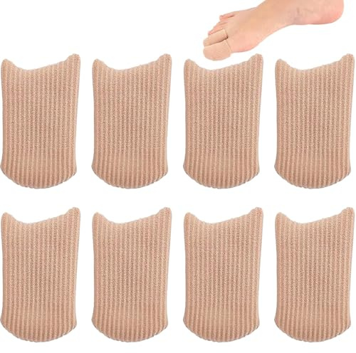 aqlbhz 8PCS Toe Protectors for Women Big Toe Protectors for Men Women Foot Care Toe Caps Adjustable Cuttable Gel Toe and Finger Cap Toe Sleeves Cushions Prevent Pain Relief(L)
