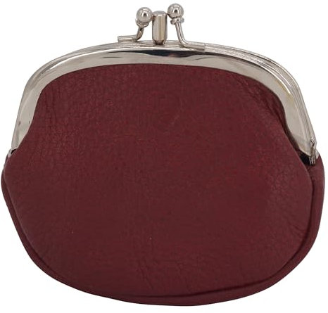 GERMANUS Geldbörse Barbara mit Spangenverschluss, Portemonnaie für Damen aus Leder (Rot)