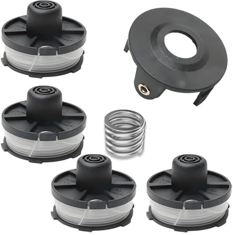 Lolwwglm 4 Pezzi Bobina 1 Cappuccio di Copertura e 1 Molla,Compatibile con Makita,Remplacement 18V dur181/RF/Z,195858-1/196145-9,Bobina filettata,Diametro 1,6 mm,