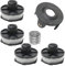 4 pièces Bobines de fil de rechange pour coupe-herbe,1 ressort,1 couvercle bobine,Compatible avec Makita,Remplacement 18V dur181/RF/Z,195858-1/196145-9 Tondeuse à gazon bobine filetée de rechange pour