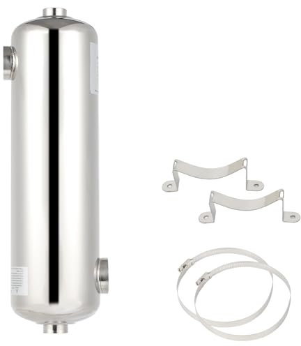 Yugodex Riscaldatore per piscina in acciaio inox, 60 kw, scambiatore di calore per piscina, 150 l/min, flusso d'acqua calda 18 l/min, scambiatore di calore per piscina (60 KW)