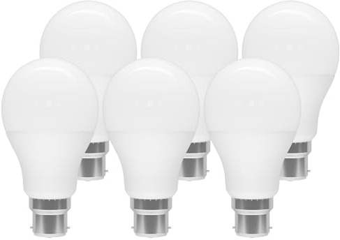 ORALUCE Bayonet Light Bulb 60W Equivalent, Warm White 3000K B22 Bulb LED, 900LM 9W Energy Saving Light Bulbs, A60 GLS Led Bulbs for Living Room, Bathroom, Home Office, Non-dimmable, Pack of 6
