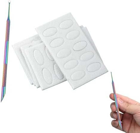 Nagelhautschieber Edelstahl 1 Stück Doppelkopf Manikürestäbchen mit 50 Schleifpapieren, Cuticle Pusher Set für Nagelpflege, Silber, ideal für Maniküre und Pediküre zuhause