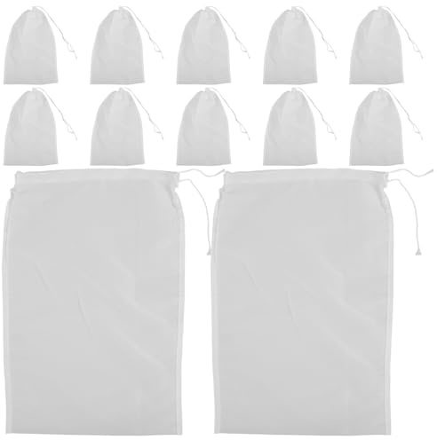 Ciieeo 20 pezzi di sacchetti per latte di noci - Sacchetti riutilizzabili in tessuto di nylon per filtrare - Sacchetto a maglia fine da 100 maglie per filtrare succhi di frutta, caffè, yogurt,
