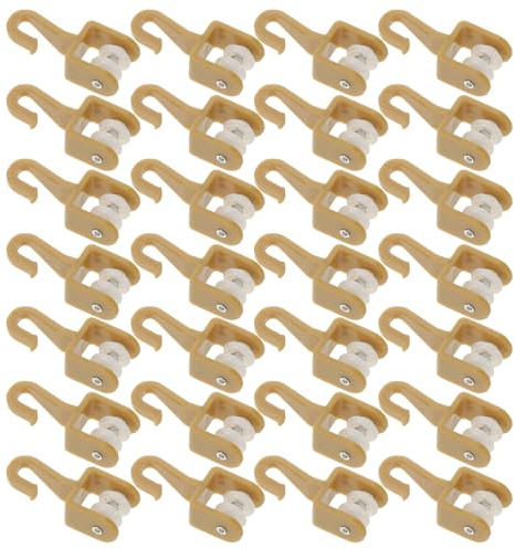 HAMPPLIES 50 Rodillos para Riel De Cortina con Ganchos Ruedas Silenciosas Deslizadores Y Poleas para Cortinas Ruedas Doradas