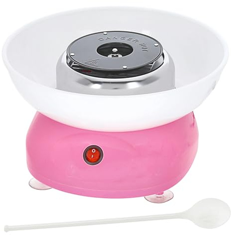 Zuckerwatte Maschine | rosa weiß 27x16cm Kunststoff | Cotton Candy Jahrmarkt | Zuckerwattengerät Küchenmaschine Zucker