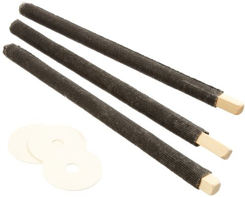 Kamino Flam Wachs-Handfackel Baumwollfackel getränkt mit hochwertigem Wachs, 3er Pack, Schwarz, ca. 58,5 x 2,8 x 10 cm