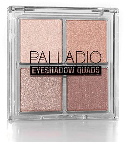 Palladio Eyeshadow Quads, Velvety Pigmented Blendable Matte, Metallic and Shimmer Finishes, Creamy Formula, Four Way Quad Eye Shadow Palette, Talc-Free (Ballerina)