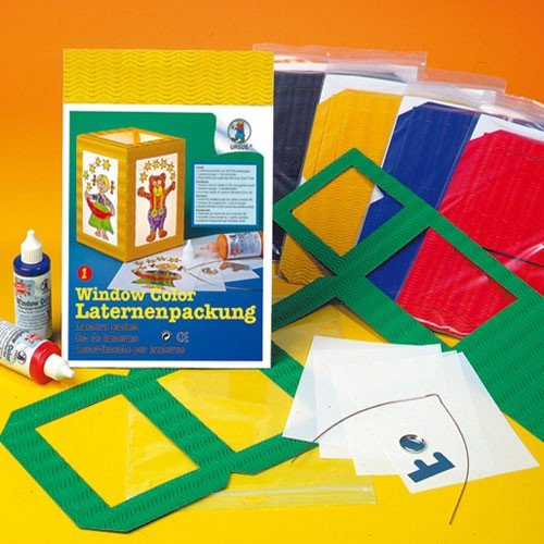 Ursus 1400033 - Window Color Laternenpackung blau viereckig, Laternenbastelset, Sankt Martin Laternen Martinslaternen basteln