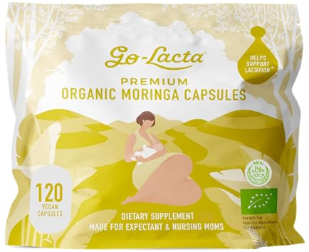Go-Lacta® 100% Organic Moringa Capsules for Breastfeeding Moms, 120 Capsules