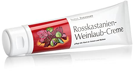 Kräuterhaus Sanct Bernhard Rosskastanien-Weinlaub-Creme mit Getreidekeim, Jojobaöl und Avocadoöl 150 ml