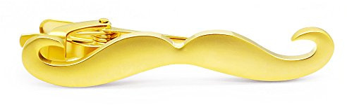 HONEY BEAR Moustache Beard Tie Clip for Men Wedding Business Gift | Novelty, Steel-Plated Copper Base, Gift-Boxed, Thickened, Rounded Corners, Easy to Slide On, No Snag or Wrinkle