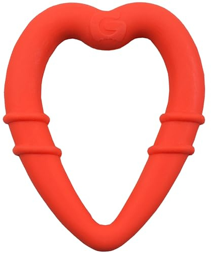 Gummee Red Heart Shaped Baby Teether – Silicone Teething Ring for Babies, Soft Chew Toy, BPA Free Infant Teether