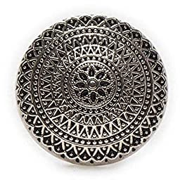 5 PCS Metal Shank Circle Flower Pattern Round Vintage Buttons Craft for DIY Sewing Clothes Decor