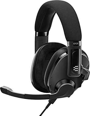 EPOS H3 Hibridos - Auriculares Inalámbricos Acústicos Cerrados - Auriculares Bluetooth para Juegos - Cable USB-A para PC y Consola de 3,5 mm - Micrófonos Duales - 37h Batería - Negro