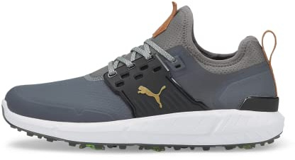 Puma Ignite Articulate, Zapatos de Golf Hombre, Quiet Shade Team Gold Negro, 42.5 EU