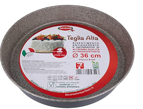 Graciano, Rundpanna, Tillverkad av aluminium och utrustad med 7 lager Non-stick och Reptålig beläggning, Perfekt för att göra Spanien och mycket mer, PFOA Free, ø 36 cm
