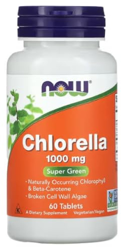 Now Foods - CHLORELLA 1000 mg | Chlorella Tabletas | Alta dosis de Chlorella 1000mg para vitalidad diaria y energía - 60 Tabletas