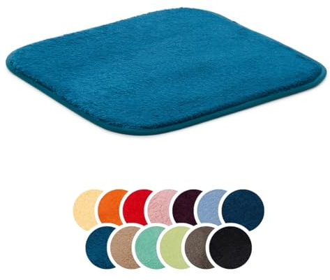 liebling Badteppich, 100% Polyester - Mikrofaser, Serie Santos, 50 x 45 cm,1500 g/m², 30 Grad waschbar, Farbe: Petrol