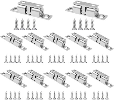 12 Stück Türschnapper Kugelschnäpper Möbelschnäpper Wohnwagen Schrankschnäpper Kugelschnäpper Stark Doppelkugelschnäpper 50mm für Schränke Badezimmer Kleiderschränke Schubladen