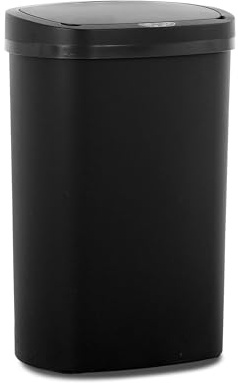 YIQIEDEY Automatic 13 Gallon Garbage Can with Soft Close,Indoor Smart Large Trashcans with Lid for Kitchen,Motion Sensor Touchless Trash Bin for Kitchen,Touch-Free,Plastic,Black