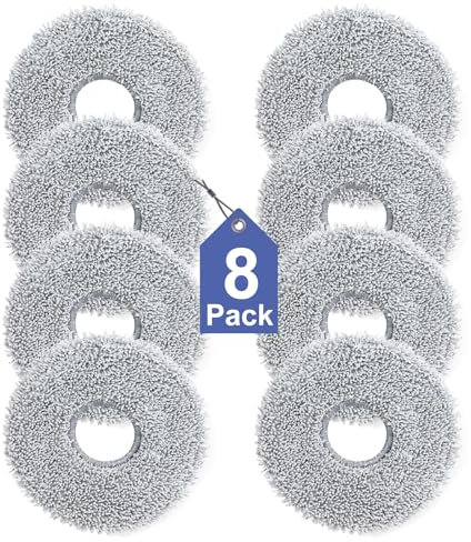 8 Stück Wischtücher für Dreame L10s/L10/L20/X40/L40/X50/L50 Pro Ultra, Mova E30/E40/P50/V50 Ultra, für Xiaomi X20 Pro/Max, für ECOVACS T30/T50 Pro Omni Saugroboter Wiederverwendbar Waschbar Ersatztuch