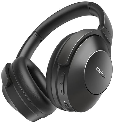 EarFun Wave Life Over-Ear Noise Cancelling Kopfhörer Kabellos, Bluetooth 5.4 Kopfhoerer mit Hi-Res Klang, Tiefer Bass, bis zu 60 Std Akku, 4 HD-Anrufmikrofone, Leicht, EQ in APP, Bluetooth Multipoint