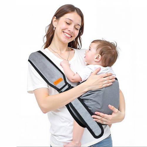 Porte-Bébé Latéral, Porte-Bébé Respirant, Porte Bebe Hanche, Écharpe de Portage Porte Enfant réglables, convient aux bébés et aux tout-petits de 3 à 36 mois, supporte jusqu'à Porte Enfant 20kg(noir)