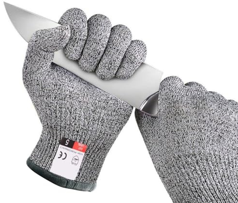 Vroxdrez Schnitzhandschuh für Kinder, Schnitzmesser mit Stufe 5 Schutz, sicheres Kinderschnitzen Set, Kastanienbohrer & Taschenmesser, für 8-12 Jahre, ideales Outdoor Geschenk zu Ostern (18cm)