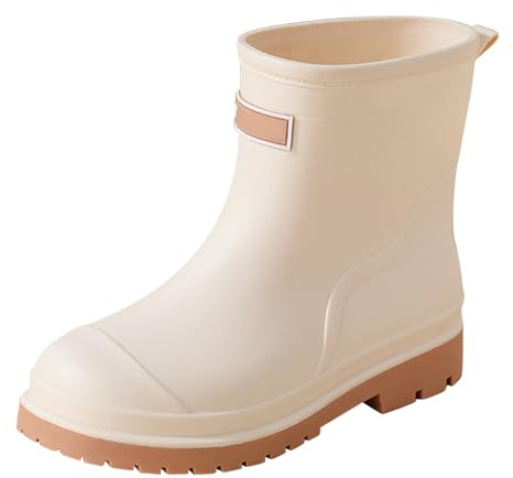 Bottes en caoutchouc pieds nus pour femme - Extra larges - Faciles à nettoyer - Pour la cuisine - Bottes de pluie - Pour l'été - Antidérapantes, Blanc., 36 EU
