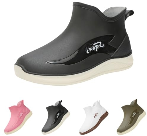 Botas de goma para hombre, antideslizantes, impermeables, botas cortas, cómodas botas de jardín, ligeras, frescas, clásicas, botas de lluvia para pescar, adecuadas para días lluviosos, suelo