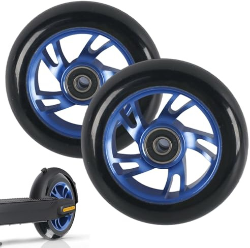 Juego de 2 Ruedas para Scooter Stunt 100mm, Rodamientos ABEC-11, Llantas de Aluminio y Dureza 88A, Compatible con la Mayoría de Patinetes Acrobáticos y de Kick – Ideal para Razor, Apollo y Más