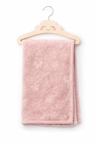 SOHOBABY Unisex Baby Blanket – Character Design Plush & Warm Throw for Infant or Toddler, Ideal for Crib, Cot & Stroller | Unisex Baby Gift 75x100cm (Dusty Pink)