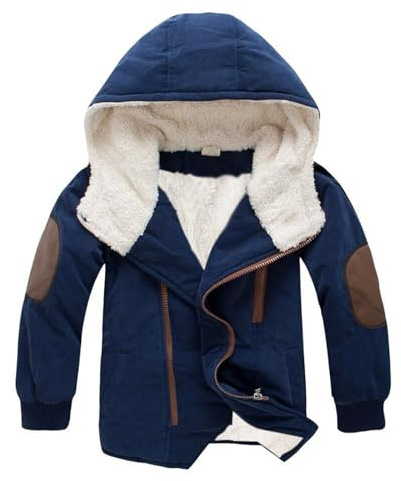 Générique Manteau Garçon Enfant Blouson Sport Hiver À Capuche Chaud Doudoune Imperméable Coupe-vent Veste Parka Zippé Rembourré Junior Noir A44