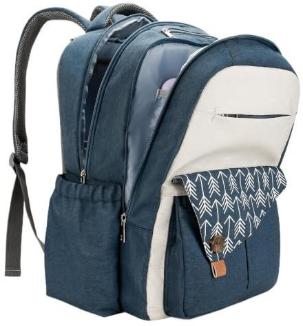 Sac à dos à pour femmes, sac à dos à pour papa Sac à pour poussette double | Pack de pour poussette haute capacité Port de chargement USB intégré